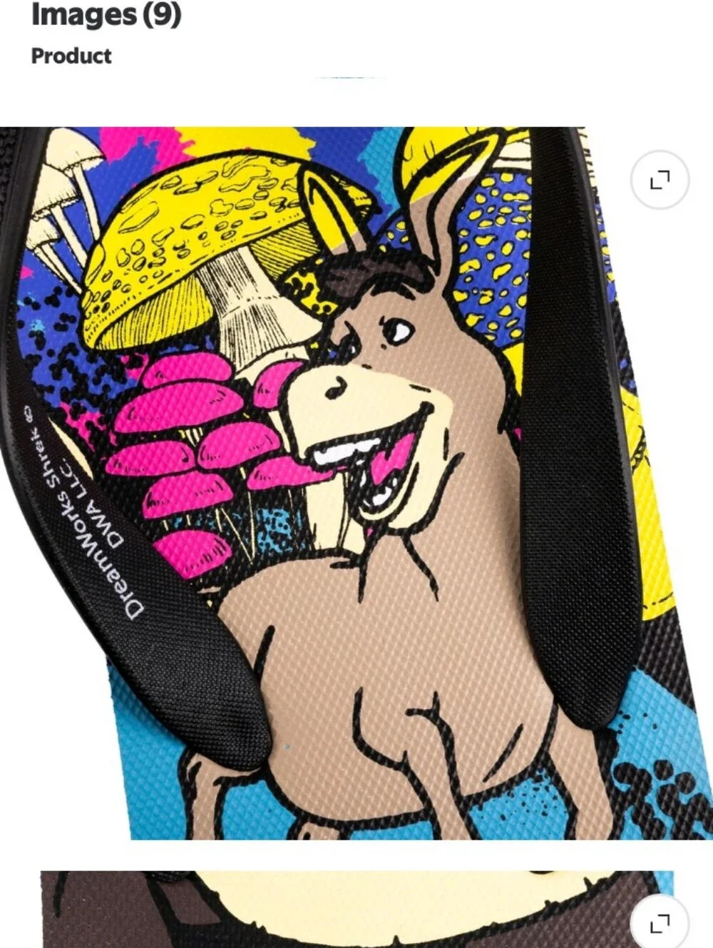Shrek Donkey Flip Flops - Colorful Graphic Sandals